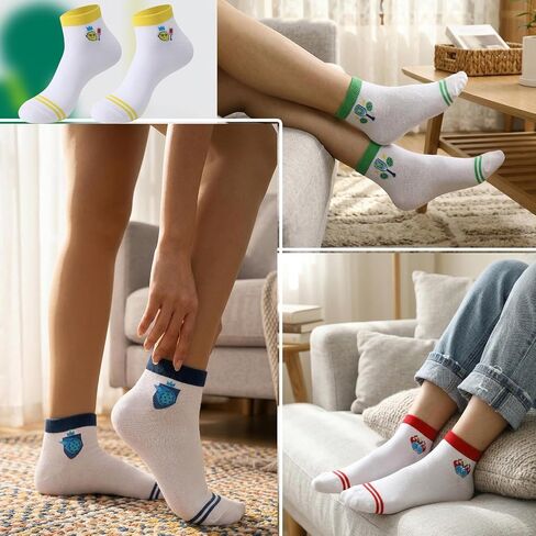 6 Pairs Pickleball Socks for Women, Novelty Pickleball Athletic Running Socks Pickle Gifts for Pickles Lovers in Kuwait