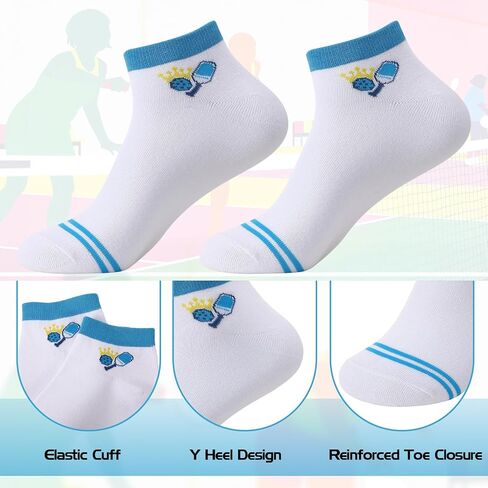 6 Pairs Pickleball Socks for Women, Novelty Pickleball Athletic Running Socks Pickle Gifts for Pickles Lovers in Kuwait