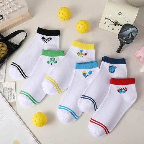 6 Pairs Pickleball Socks for Women, Novelty Pickleball Athletic Running Socks Pickle Gifts for Pickles Lovers in Kuwait