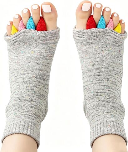 Toe Separator Socks for Yoga Women Men, Bunion Corrector Spacers Socks for Pain Relief & Circulation Improvement in Kuwait
