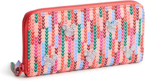 Vera Bradley Women's Disney Nylon Continental Wallet, Mickey Meadow Stripe, One Size in Kuwait
