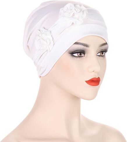وشاح شعر للرأس للسيدات، قبعة عمامة مطاطية ناعمة على شكل زهرة، قطعة واحدة من غطاء الشعر الإسلامي in Kuwait