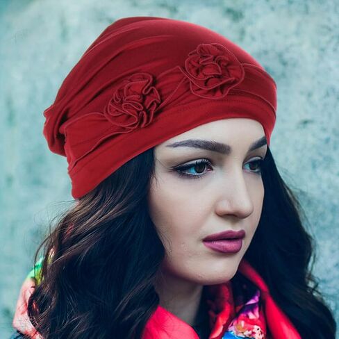 وشاح شعر للرأس للسيدات، قبعة عمامة مطاطية ناعمة على شكل زهرة، قطعة واحدة من غطاء الشعر الإسلامي in Kuwait