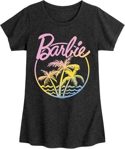 تي شيرت Barbie Girls Youth Palm Tree Tropical Logo كلاسيكي بأكمام قصيرة وملمس ناعم in Kuwait