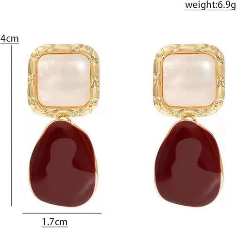 Drop Earrings for Women, resin earrings Geometric Minimalist Design, Gold Tone Alloy, Lightweight Pendant Earrings Fashion Earaccessory Gifts in Saudi Arabia