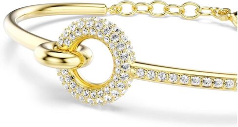 سوار سواروفسكي ديكسترا، قطع دائري، أبيض، مطلي بالذهب-tSwarovski One in Kuwait