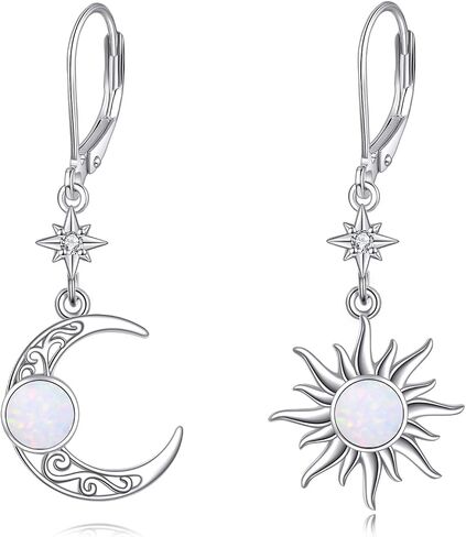 Moon Sun Earrings Sun and Moon Dangel Earrings Gemstone Jewelry Gifts for Women in Saudi Arabia