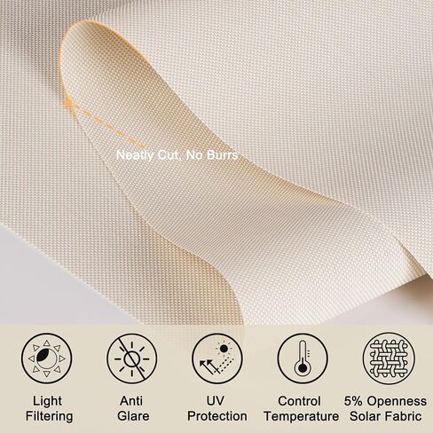 Light Filtering Roller Shades for Windows 5% Openness Solar Shades UV Protection Light Filtering Roller Blinds Thermal Insulated Solar Window Shades for Home Kichen Door,Beige,76" W x 60" H in Saudi Arabia