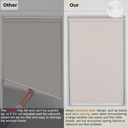 Light Filtering Roller Shades for Windows 5% Openness Solar Shades UV Protection Light Filtering Roller Blinds Thermal Insulated Solar Window Shades for Home Kichen Door,Beige,76" W x 60" H in Saudi Arabia
