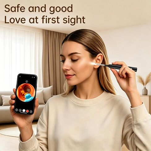 Wireless Ear Wax Removal Tool Kit with 1080P HD Camera, Ear Pick Ear Cleaner with 6 Led Lights, 15-in-1 Earwax Cleaning Tool for iOS and Android in Saudi Arabia