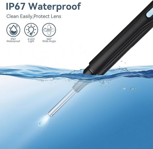 Wireless Ear Wax Removal Tool Kit with 1080P HD Camera, Ear Pick Ear Cleaner with 6 Led Lights, 15-in-1 Earwax Cleaning Tool for iOS and Android in Saudi Arabia