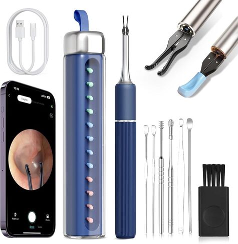 CozyZen S5 Ear Wax Removal Tool with 10 MP Camera, Omnidirectional Tweezers, 1080P HD Otoscope, 12 Ear Spoons, Wireless Ear Cleaner for iOS & Android with Light & Portable Case in Saudi Arabia