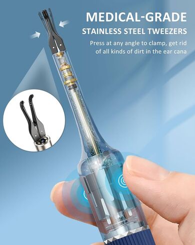 CozyZen S5 Ear Wax Removal Tool with 10 MP Camera, Omnidirectional Tweezers, 1080P HD Otoscope, 12 Ear Spoons, Wireless Ear Cleaner for iOS & Android with Light & Portable Case in Saudi Arabia