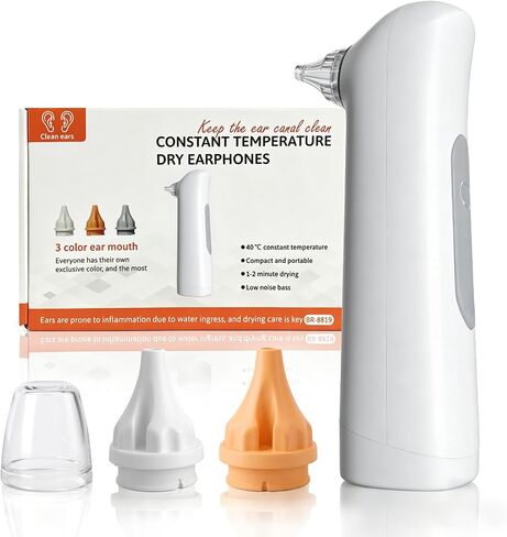 Ear Dryer – Portable Rechargeable Ear Drying Device with Adjustable Warm Air & Red LED Indicator Light for Quick Water Removal After Swimming & Shower, Ideal for Adults & Swimmers in Saudi Arabia