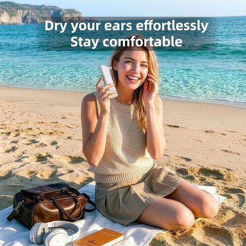 Ear Dryer – Portable Rechargeable Ear Drying Device with Adjustable Warm Air & Red LED Indicator Light for Quick Water Removal After Swimming & Shower, Ideal for Adults & Swimmers in Saudi Arabia