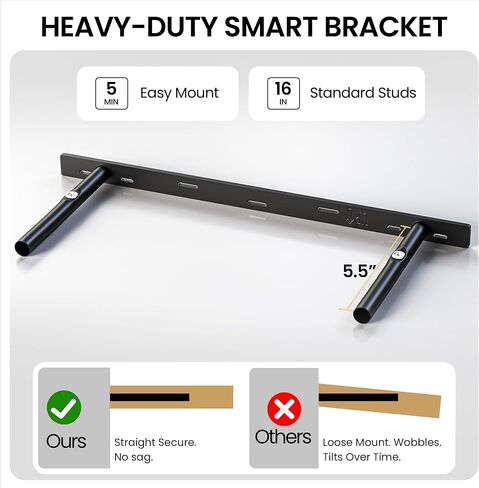 Fun Memories 16Inch Floating Shelves for Wall, 8 Inch Deep Shelves for Bathroom|Bedroom|Kitchen Wall Mounted, Wood Hanging Shelf with Invisible Brackets for Home Storage Decor, Black - 2 Pack in Saudi Arabia