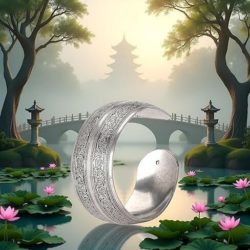 1Pc Silver Tibeten Silver Carved Spiral Flower Connecting Branches Pattern Wide Band Open Cuff Bracelet Bangle Size adjustable Cuff Bracelets for Women in Saudi Arabia