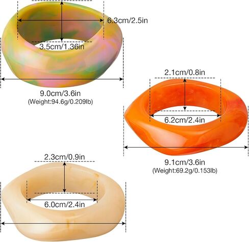 Colorful Chunky Acrylic Bracelet for Women Round Cuff Bangle Bracelet Set Wrist Cuff Bracelets for Women as Jewelry Gift in Saudi Arabia