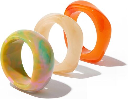 Colorful Chunky Acrylic Bracelet for Women Round Cuff Bangle Bracelet Set Wrist Cuff Bracelets for Women as Jewelry Gift in Saudi Arabia