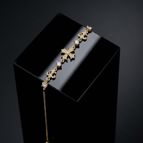 2 pcs Gold Bracelets Set for Women Non Tarnish ,Waterproof 14K Gold Plated Pearl and Cross Charm Tennis Bracelet for Women,Adjustable Cubic Zirconia Bracelet,Trendy Fashion Jewelry Mothers Day Gifts for Mom Birthday in Kuwait