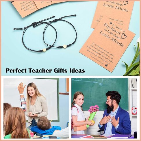 Teacher Appreciation Gifts - 6 Pcs Heart Bracelets Teacher Gifts for Women with Blessing Card, Best Thank You Gift Ideas in Bulk Supplies for Teacher's Day Graduation Christmas in Kuwait