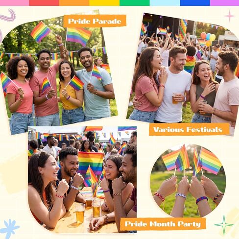 4 Pcs Rainbow Pride Friendship Bracelets, Adjustable Handmade Braided Bracelets for Lesbian, Bisexual & Transgender Pride, Colorful Everyday Accessories & Gifts in Saudi Arabia