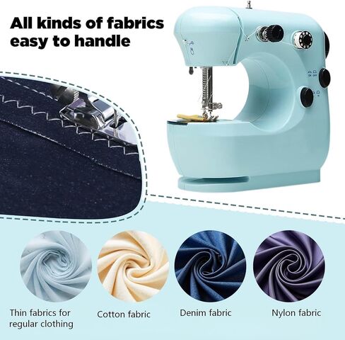 Sewing Machine for Beginners,Portable Sewing Machine with 12 Built-in Stitches,2 Speed(High-Low Speeds) - White Green in Saudi Arabia