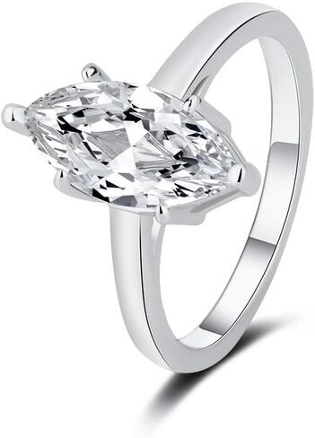 1-3CT ماركيز قطع خاتم الخطوبة، AAAAA الصف مكعب زركونيا وعد تشيكوسلوفاكيا خاتم للنساء، S925 الفضة مجوهرات الزفاف الزفاف حجم 5-10 in Kuwait