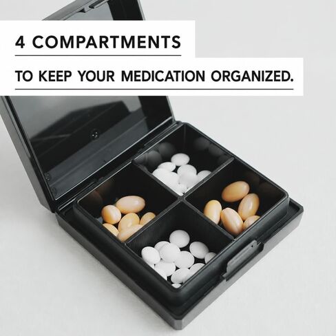 ROUNDS Pill Organizer, Pill Case, Medicine Case, Supplement Case (Black) in Saudi Arabia