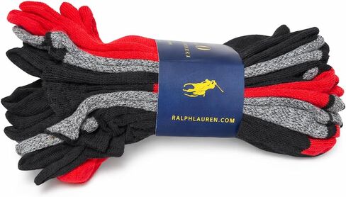 جوارب POLO RALPH LAUREN للرجال ذات قصة منخفضة، 6 أزواج، مقاس XL، مقاس حذاء رجالي 12-17 in Kuwait