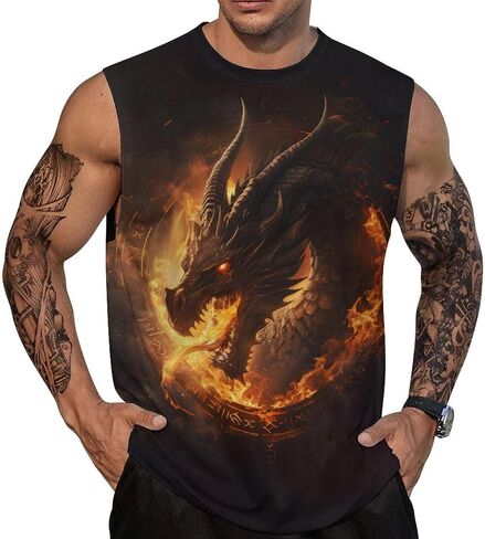 Graphic Tank Tops for Men Sleeveless Workout Muscle Gym Athletic T-Shirts in Saudi Arabia