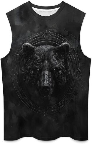Graphic Tank Tops for Men Sleeveless Workout Muscle Gym Athletic T-Shirts in Saudi Arabia