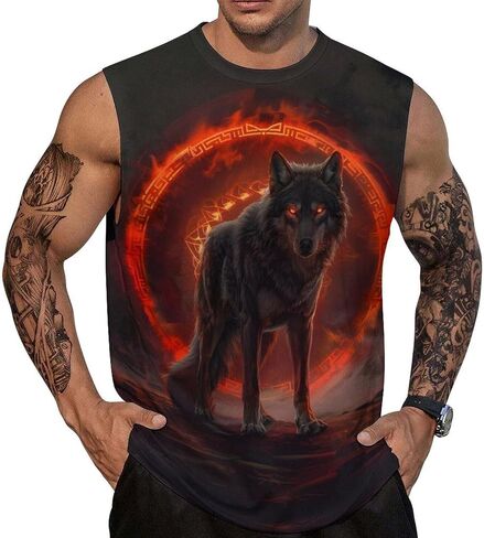 Graphic Tank Tops for Men Sleeveless Workout Muscle Gym Athletic T-Shirts in Saudi Arabia