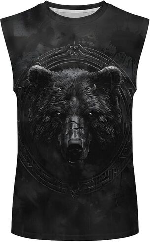 Graphic Tank Tops for Men Sleeveless Workout Muscle Gym Athletic T-Shirts in Saudi Arabia