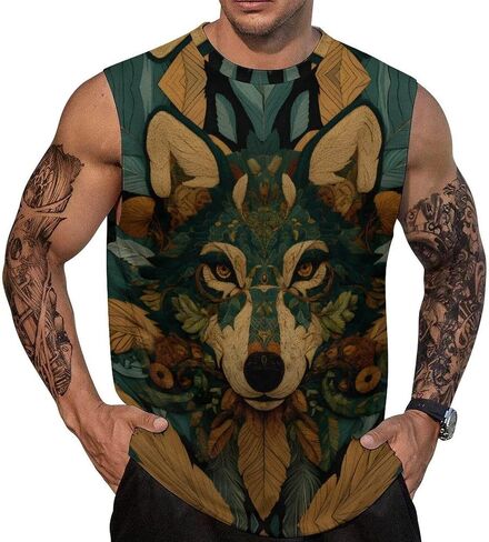 Men Graphic Muscle Tank Top Sleeveless Muscle T-Shirts Summer Tops in Saudi Arabia