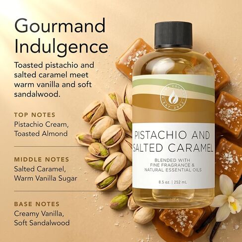 Aroma Country Pistachio & Salted Caramel Diffuser Oil - Luxury Dessert-Inspired Fragrance Oil, Home Aroma for Diffusers & Room Spray - Premium Aromatherapy Oils & Home Scent (8.5 Fl Oz) in Saudi Arabia