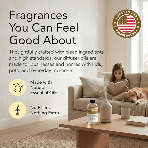 Aroma Country Pistachio & Salted Caramel Diffuser Oil - Luxury Dessert-Inspired Fragrance Oil, Home Aroma for Diffusers & Room Spray - Premium Aromatherapy Oils & Home Scent (8.5 Fl Oz) in Saudi Arabia