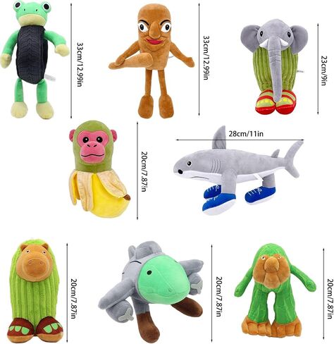 Italian Brainrot Plush Decor, 8 Pack Steal a Brainrot Plushies Includes Sherk Banana Monkey, 8" Brainrot Plush, Collectible Stuffed Animals Decor, Anime Stuff Decoration for Desk Window Sofa in Saudi Arabia