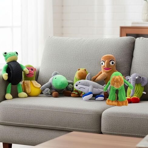Italian Brainrot Plush Decor, 8 Pack Steal a Brainrot Plushies Includes Sherk Banana Monkey, 8" Brainrot Plush, Collectible Stuffed Animals Decor, Anime Stuff Decoration for Desk Window Sofa in Saudi Arabia