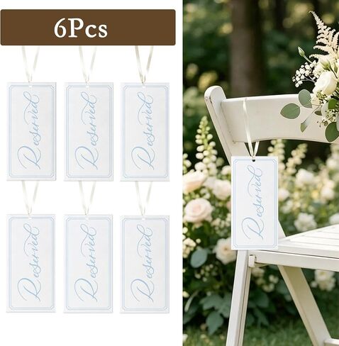 6 Pcs Reserved Signs for Wedding Tag with Ribbon Chair Tags,This Row is Reserved Sign Wedding Ceremony Reserved Seat Sign for Wedding Important Events Church Pews Ceremony Seating 4x8 in Saudi Arabia