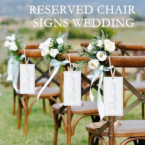6 Pcs Reserved Signs for Wedding Tag with Ribbon Chair Tags,This Row is Reserved Sign Wedding Ceremony Reserved Seat Sign for Wedding Important Events Church Pews Ceremony Seating 4x8 in Saudi Arabia