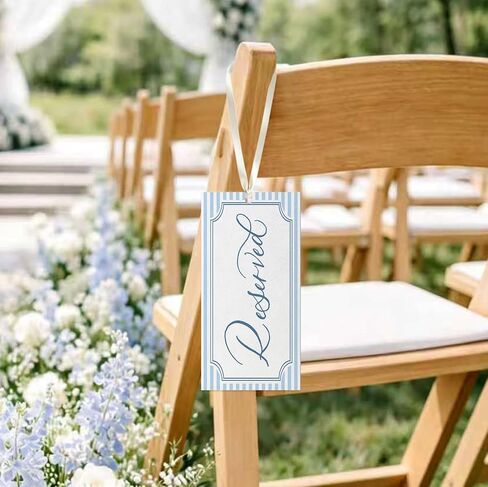 6 Pcs Reserved Signs for Wedding Tag with Ribbon Chair Tags,This Row is Reserved Sign Wedding Ceremony Reserved Seat Sign for Wedding Important Events Church Pews Ceremony Seating 4x8 in Saudi Arabia