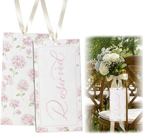 6 Pcs Reserved Signs for Wedding Tag with Ribbon Chair Tags,This Row is Reserved Sign Wedding Ceremony Reserved Seat Sign for Wedding Important Events Church Pews Ceremony Seating 4x8 in Saudi Arabia