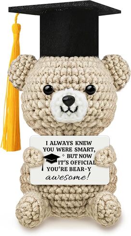 Graduation Gifts 2026 for Him Her Handmade Crochet Graduation Bear College High Middle Kindergarten Preschool Congrats Grad Gifts for Friends Student Nurse Son Daughter Graduation Desk Decor in Saudi Arabia