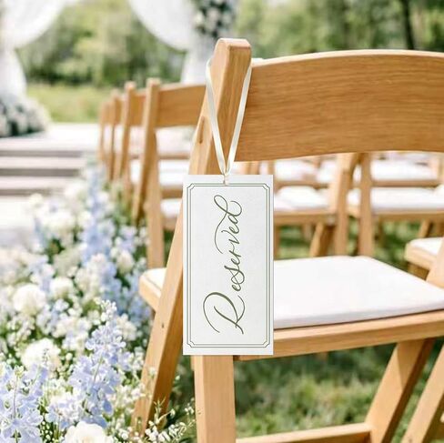 6 Pcs Reserved Signs for Wedding Tag with Ribbon Chair Tags,This Row is Reserved Sign Wedding Ceremony Reserved Seat Sign for Wedding Important Events Church Pews Ceremony Seating 4x8 in Saudi Arabia