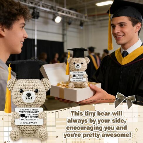 Graduation Gifts 2026 for Him Her Handmade Crochet Graduation Bear College High Middle Kindergarten Preschool Congrats Grad Gifts for Friends Student Nurse Son Daughter Graduation Desk Decor in Saudi Arabia