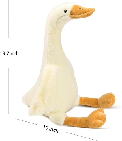 Goose Stuffed Animal, 19.7 Inch Soft Goose Doll Plush Toy Hugging Pillow, Cute Duck Stuffed Animal Gifts for Kids Baby Shower Birthday Party Favors Supplies, PP Cotton Fill in Kuwait