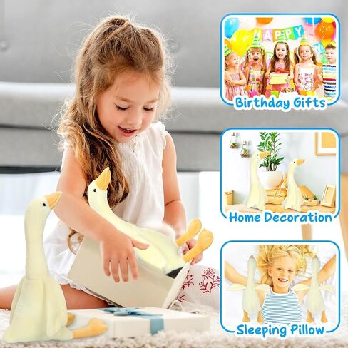 Goose Stuffed Animal, 19.7 Inch Soft Goose Doll Plush Toy Hugging Pillow, Cute Duck Stuffed Animal Gifts for Kids Baby Shower Birthday Party Favors Supplies, PP Cotton Fill in Kuwait