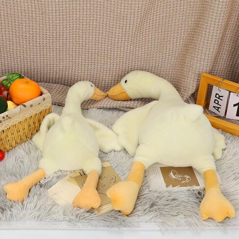 Goose Stuffed Animal, 19.7 Inch Soft Goose Doll Plush Toy Hugging Pillow, Cute Duck Stuffed Animal Gifts for Kids Baby Shower Birthday Party Favors Supplies, PP Cotton Fill in Kuwait