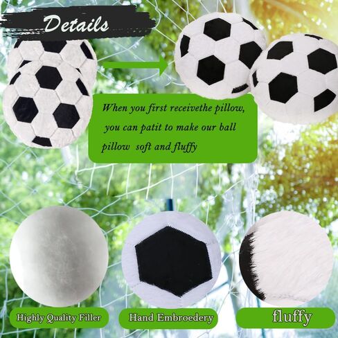 MRPAPA 2 Pack Plush Soccer Ball Throw Pillow, 14 Inch Round Football Shaped Decorative Cushion for Kids Room, Sofa, Bed, Soft and Fluffy in Saudi Arabia